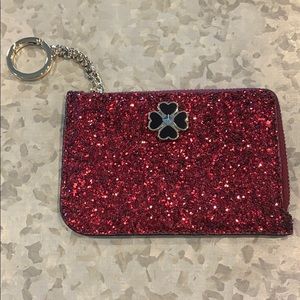 Kate Spade Odette glitter card holder key ring bitsy cherry stocking stuffer